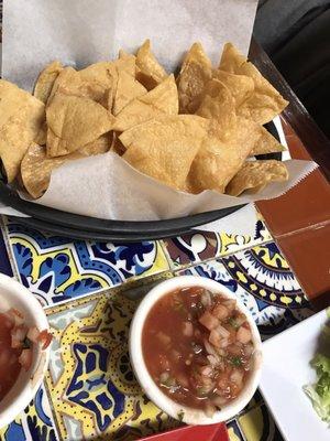 Fresh homemade chips and salsa