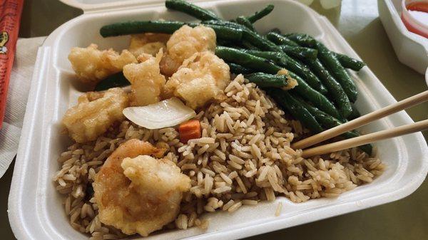 Fried Rice, Shrimp, Green Beans