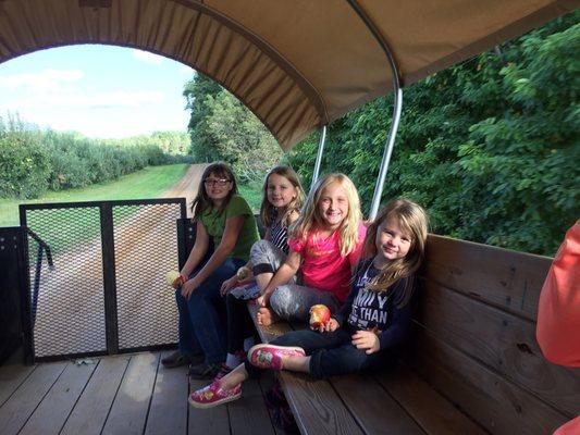 Guided wagon rides through the farm