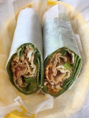 Vegetarian wrap egg whites and fresh turkey and garden vegetables