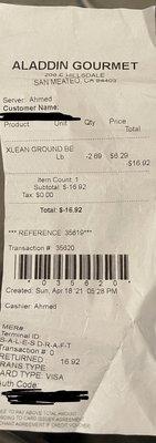 Return receipt after catching his "mistake"