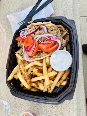 Gyro platter with french fries