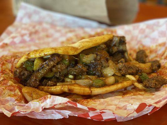 Spicy Grilled Beef Pita - IG: @nelson_eats