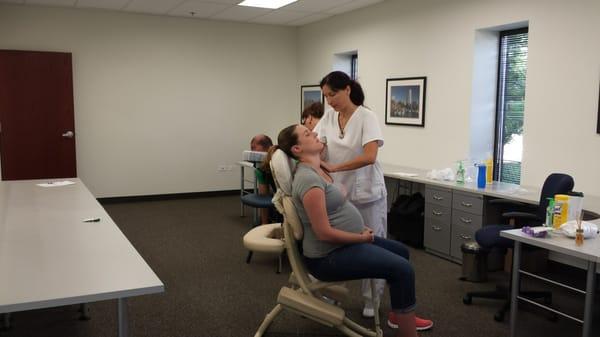 Chair Massage at Corporations for employee appreciation and stress breaks.