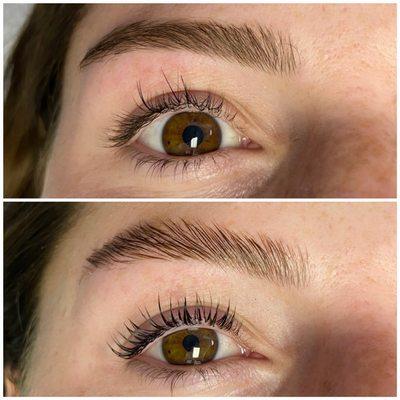 Lash lift and tint + brow laminate