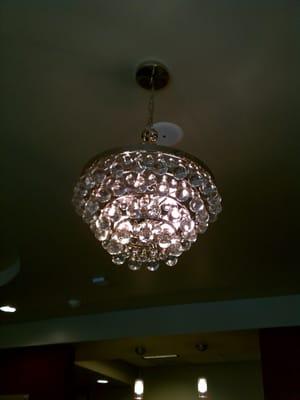 Chandelier in waiting area.