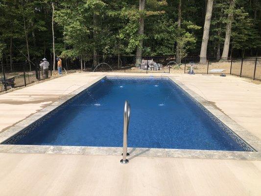 Finishing Latham pool install