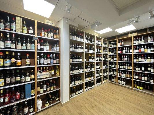 Wide selection of wines too