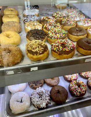 Variety of donut flavor choices