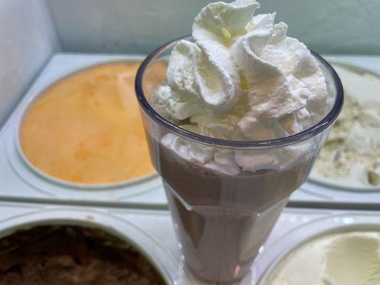 Chocolate milkshake with Hershey's ice cream! Awesome !