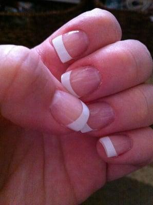 French acrylic manicure courtesy of Kim from Tip Top