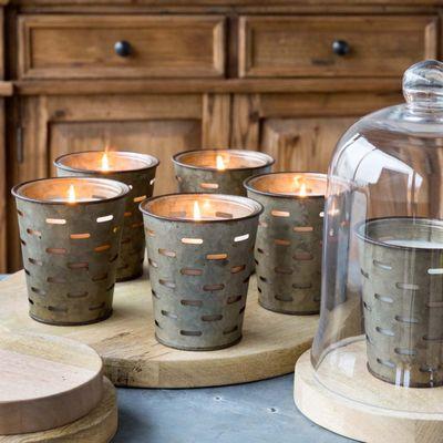 Olive bucket candles