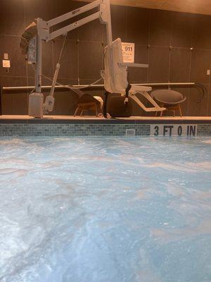 Hot tub spa in the women's room.