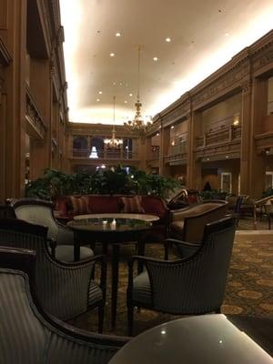 Beautiful and quiet lobby of The Fairmont