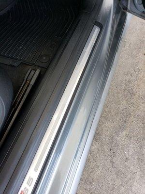 Dirty door sill after $99 Bumper to Bumper detailing service.