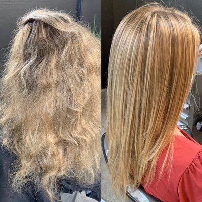 Pure Brazilian Keratin treatment on blonde hair