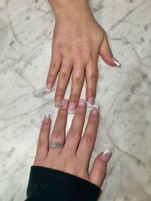 Gel full set, french tip design