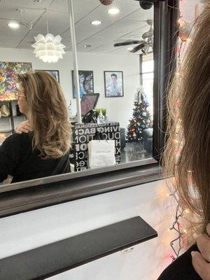 Side profile- After picture! Love my highlights!