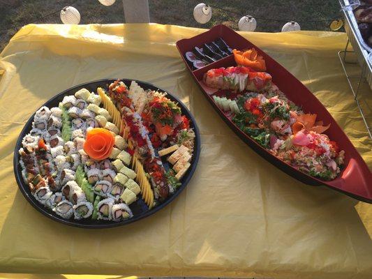 chef makoto is such an artist! everyone at the party was wowed by the display of sushi