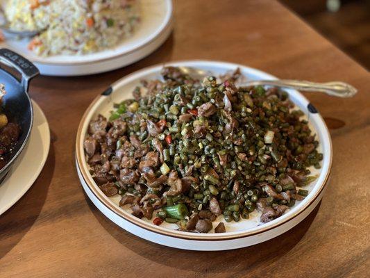 Sauted Chicken Gizzards with Pickled Long Beans