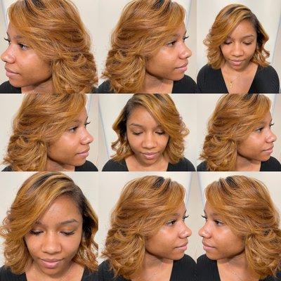 No matter the angle , this carmel haircolor session paired well with a soft tousled curl finish.