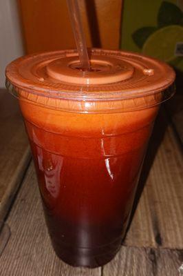 Apple, beet, ginger, and carrot juice.