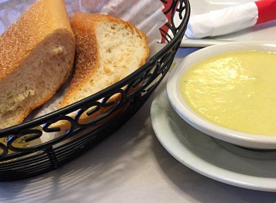 complimentary bread, the dipping sauce is delicious