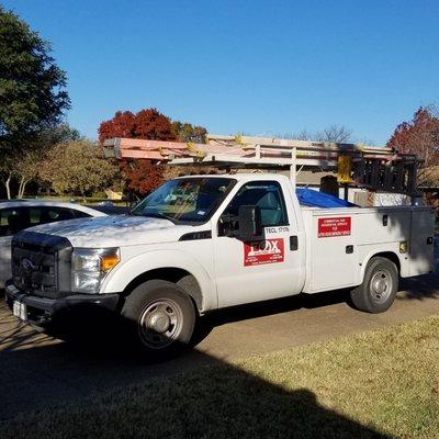 Fox Electric company truck at my home. 5 star service!