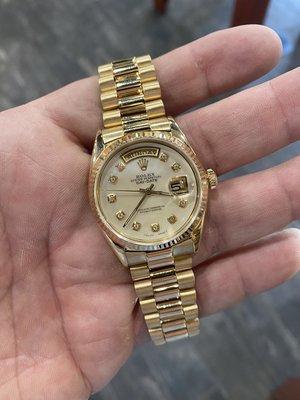 Early model Rolex Presidential in for complete bracelet overhaul.  Now it looks like new!