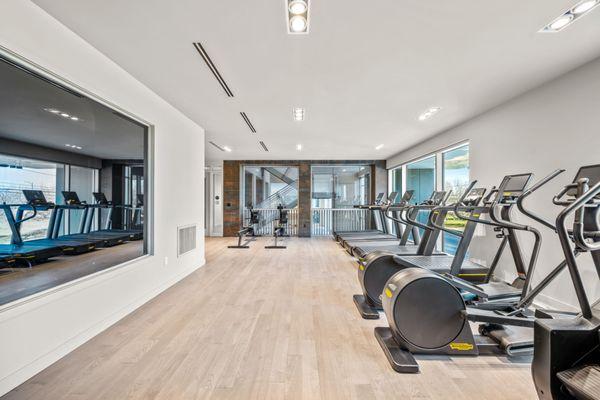 Indoor excersise with stunning beach views