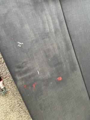 this is a sofa with stains