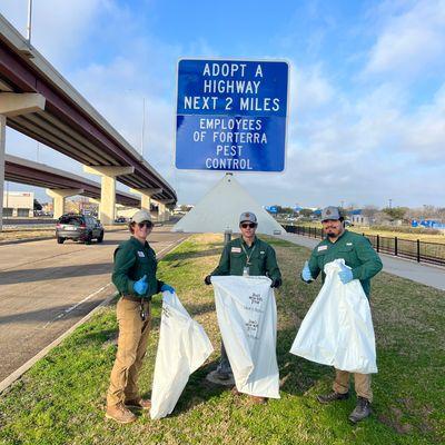 We took great care of our adopted highway this week!  Highway 26 in grapevine is under control