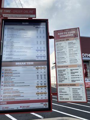 Right side of menu view from drive thru (add on menus)