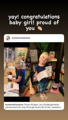 She loves to learn with KUMON!