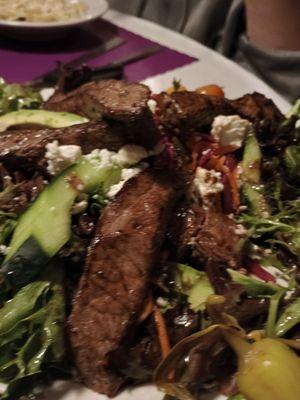 Steak salad.