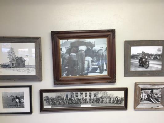 Super cool family style with old pictures on every wall