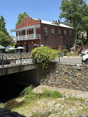 View of the Imperial Hotel and Amador Creek from the back deck