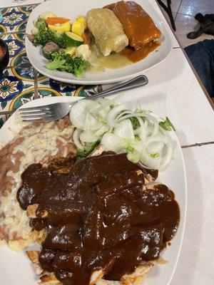 Chicken mole and tamales