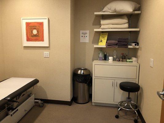 Physical therapist side of the private room