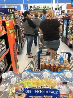 Typical visit to Walmart! Over 20 minutes in line !