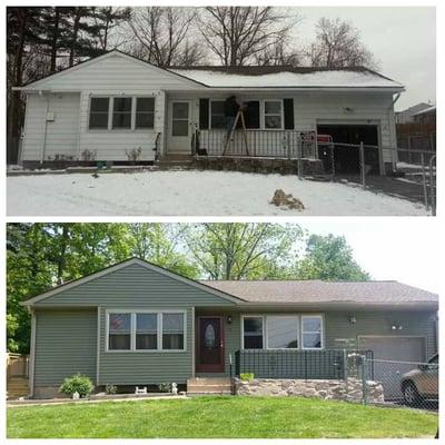 Before and After. Roberts Contracting Pulled it off Beautifully. I love how good the house looks!!