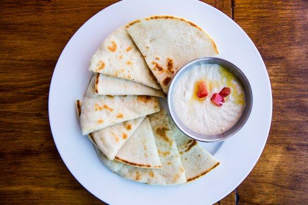 In-house made hummus and grilled pita