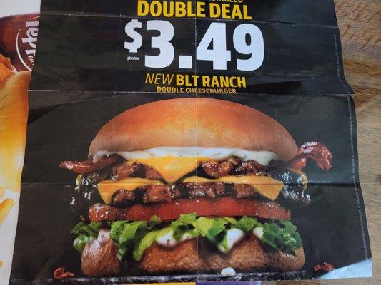 New BLT Ranch Double Cheeseburger....looks good right.