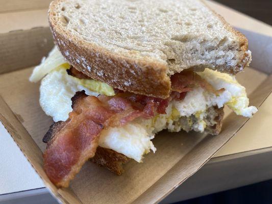 Sourdough egg and bacon sandwich - not just donuts!