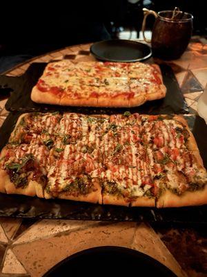 Margarita and Caprese Flatbread