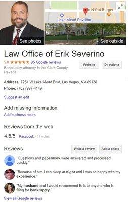 Highly Rated Las Vegas Bankruptcy Attorney Erik Severino