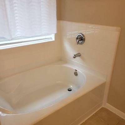 The new garden tub and tile to match.