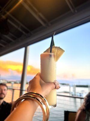 Piña Colada with rum floater