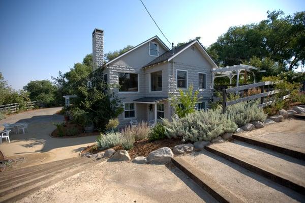 Backyard view Cottage at Capitol Hill Vacation Rental overlooking downtown Paso Robles, Ca