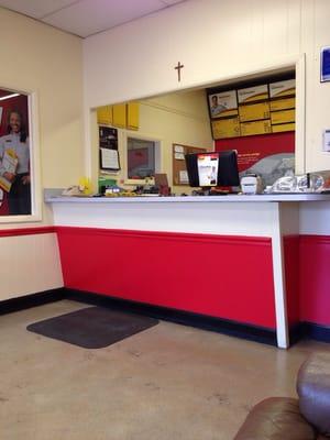 700 Club on the old-time TV and a cross above the counter. o.O